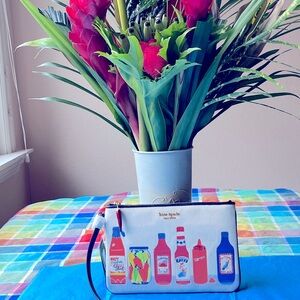 🌶️  KATE SPADE SPICE IT UP EMBELLISHED CANVAS WRISTLET 🌶️ NWT 🌶️